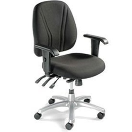 GLOBAL INDUSTRIAL 8-Way Adjustable Ergonomic Chair With Arms, Fabric Upholstery, Black 506575BK